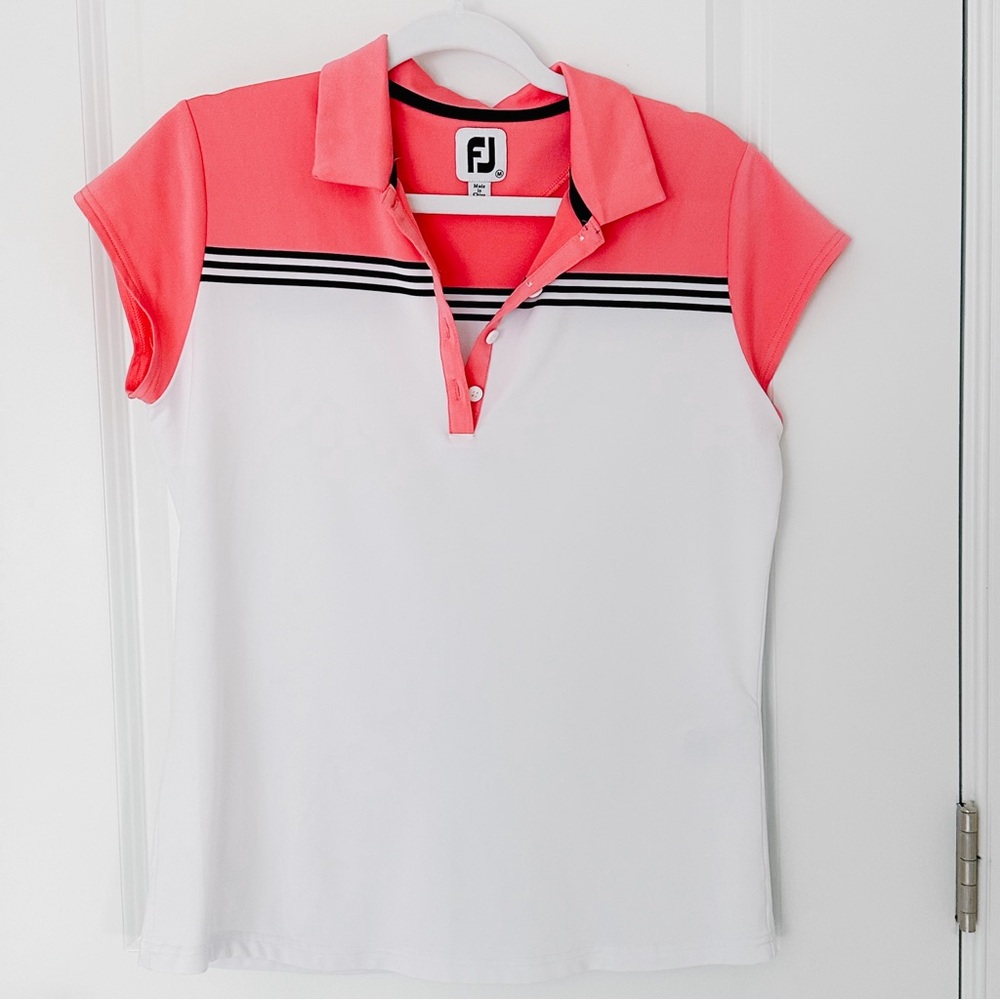 FootJoy Cap Sleeve Color Block Women M Coral